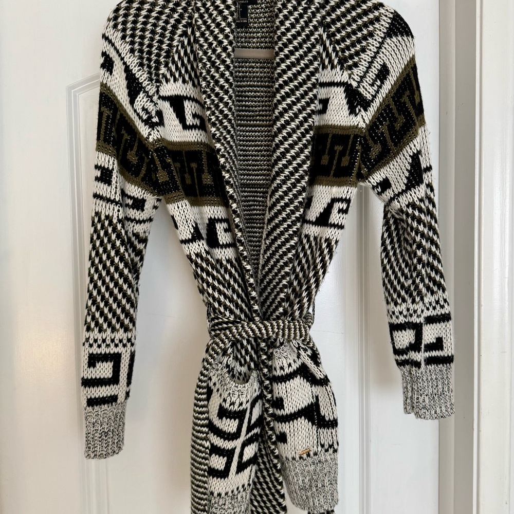 Forever 21 Black and White Cardigan Sweater